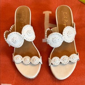 Jack Rogers Women's White Wedge Sandals, Classic